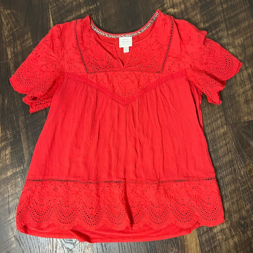 Knox Rose Red Top - Size Large